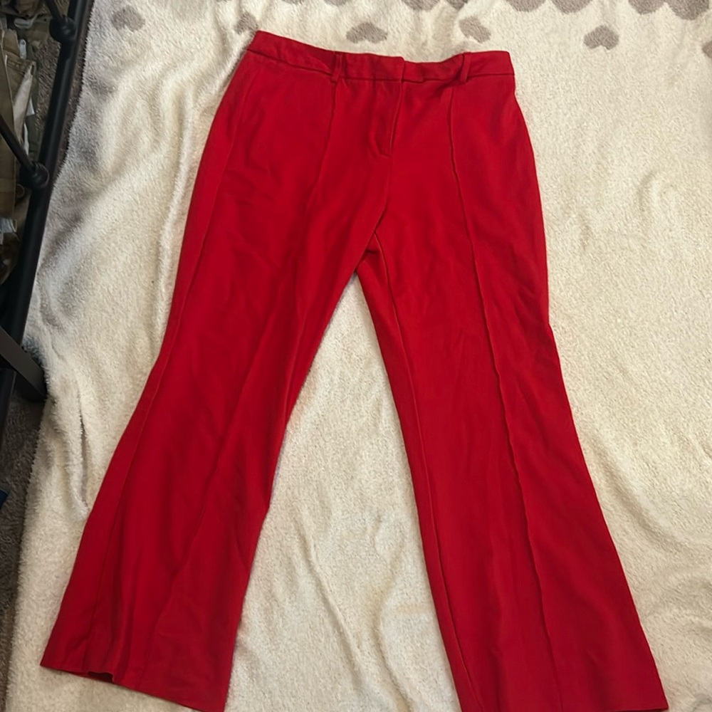 Bell bottom red stretchy pants